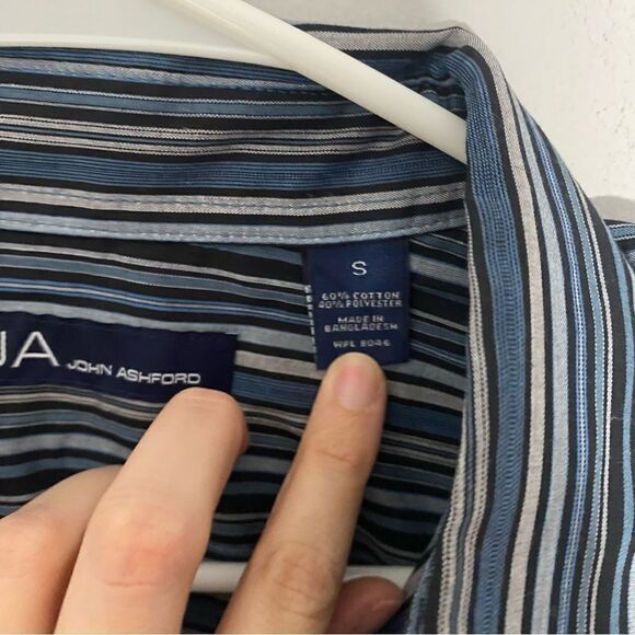 John Ashford Men’s Button Front Striped Long Sleeve Shirt S - Picture 3 of 4